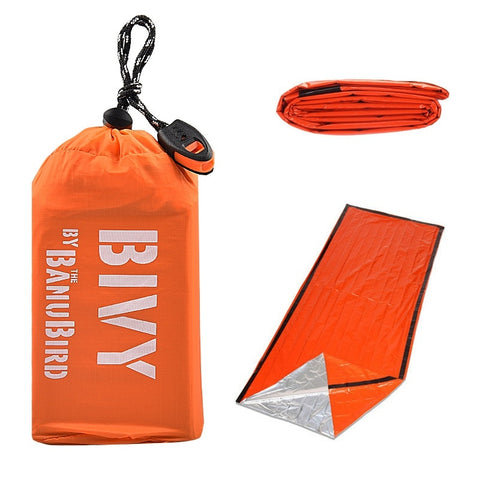 2/3 pcs/set Outdoor Emergency Sleeping Bag Thermal Keep Warm Waterproof Mylar First Aid Emergency Blanket Camping Survival Gear